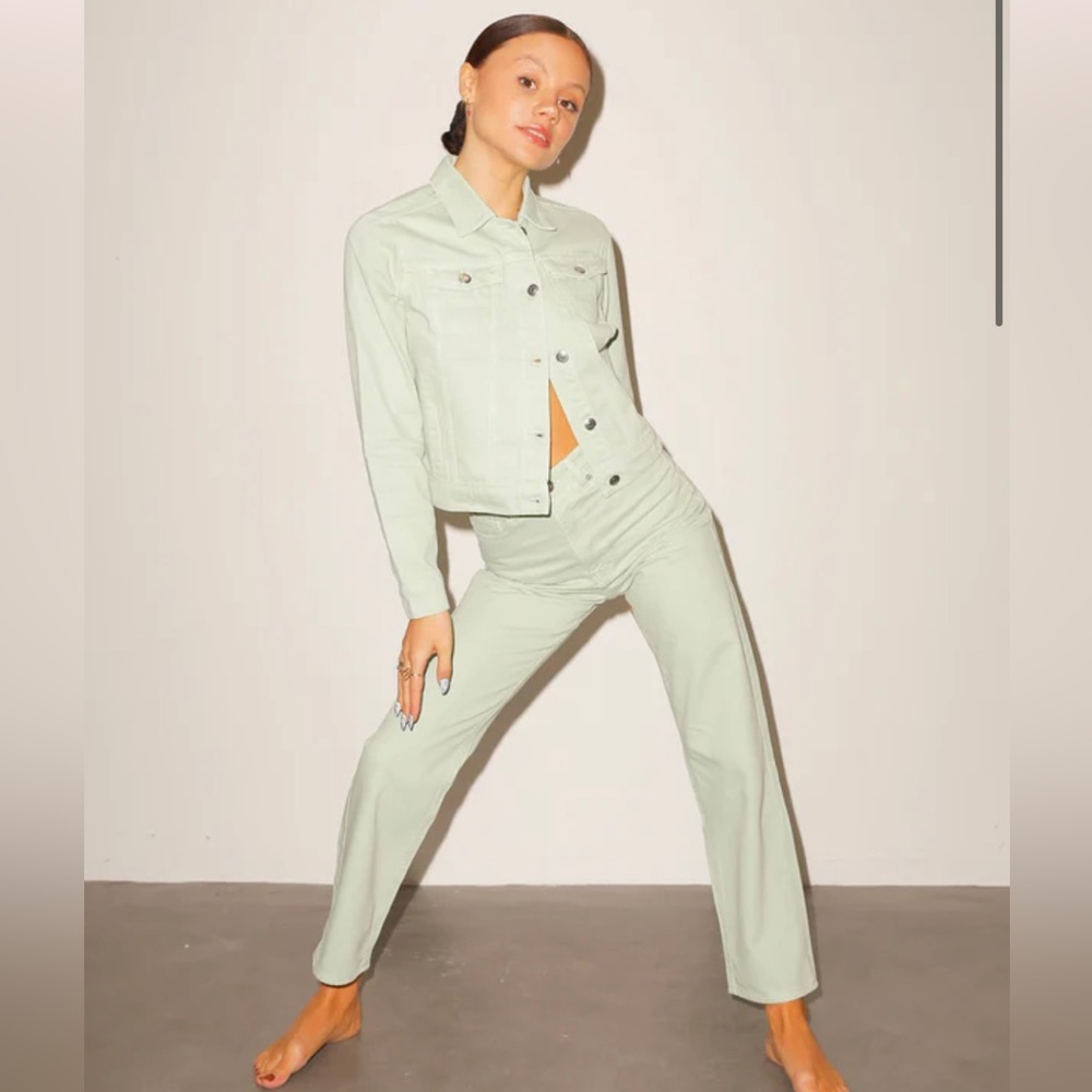 Straight Leg Pistachio Jeans - Size 10 US/14 UK